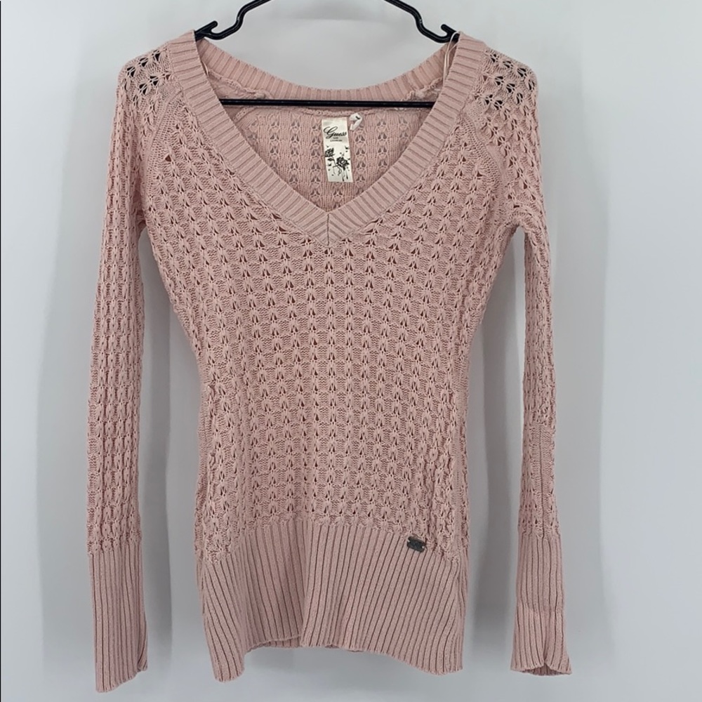 Guess knit pink sweater